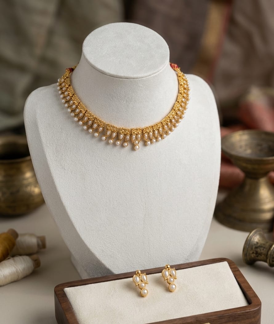 Traditional pearl Rajwadi Choker 19