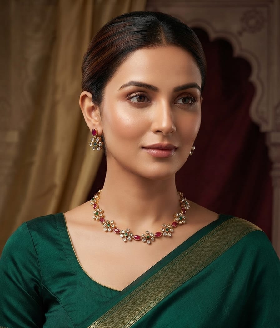 Floral  Rajwadi Choker 12