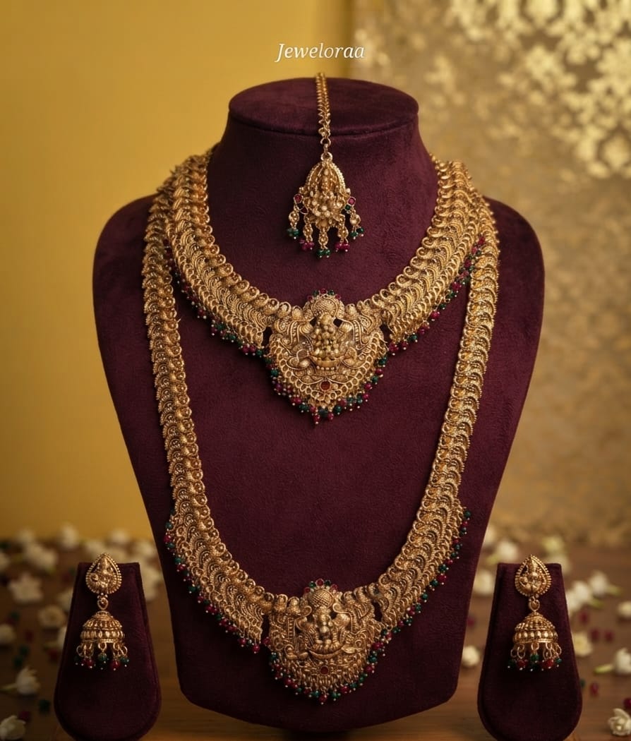 Ethenic Laxmi Temple Choker sets with waist belt