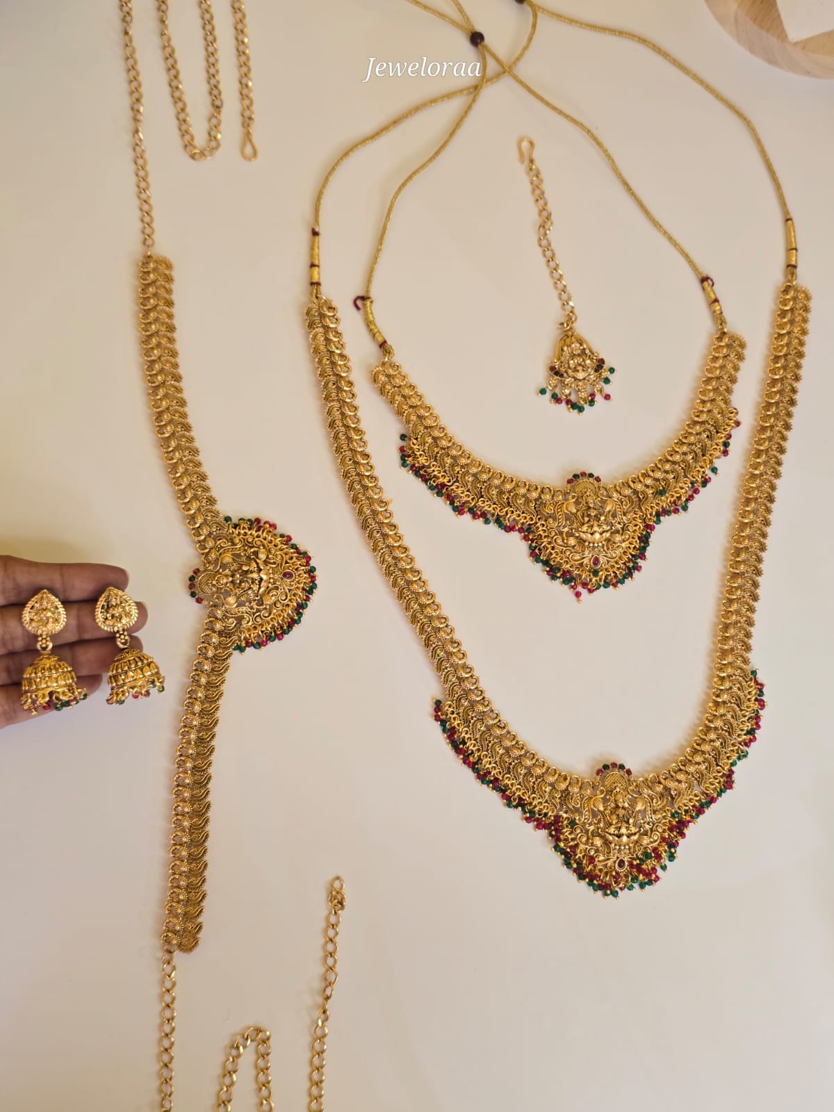 Ethenic Laxmi Temple Choker sets with waist belt