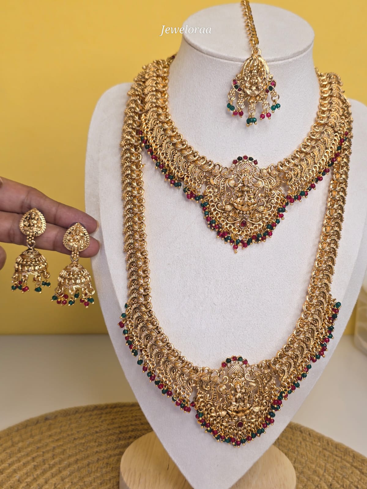 Ethenic Laxmi Temple Choker sets with waist belt