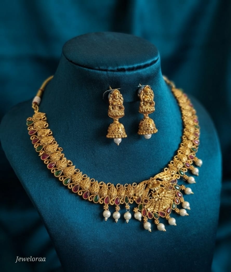 Laxmi Pearl Temple Neclace sets