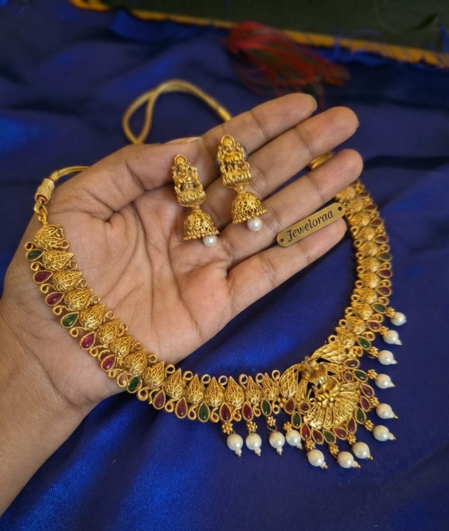 Laxmi Pearl Temple Neclace sets