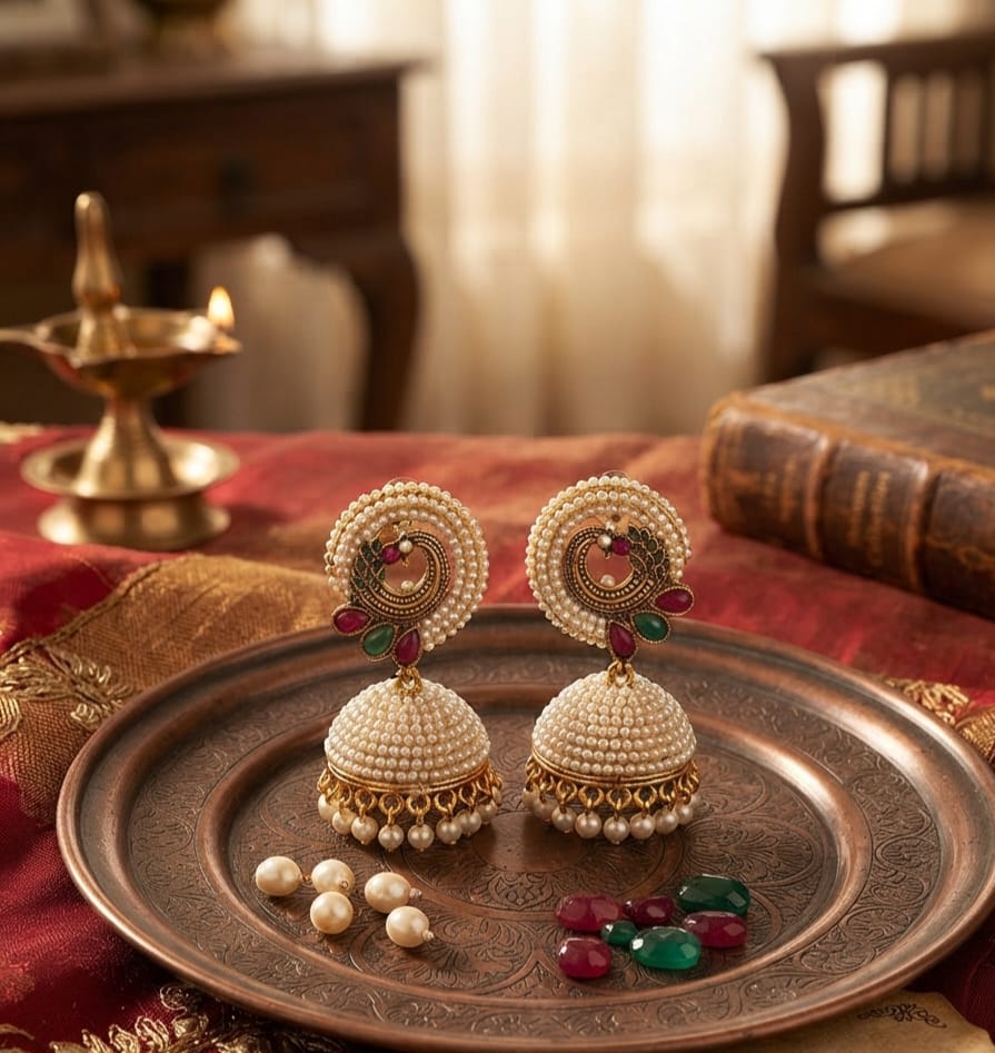Peacock Moti Jhumka