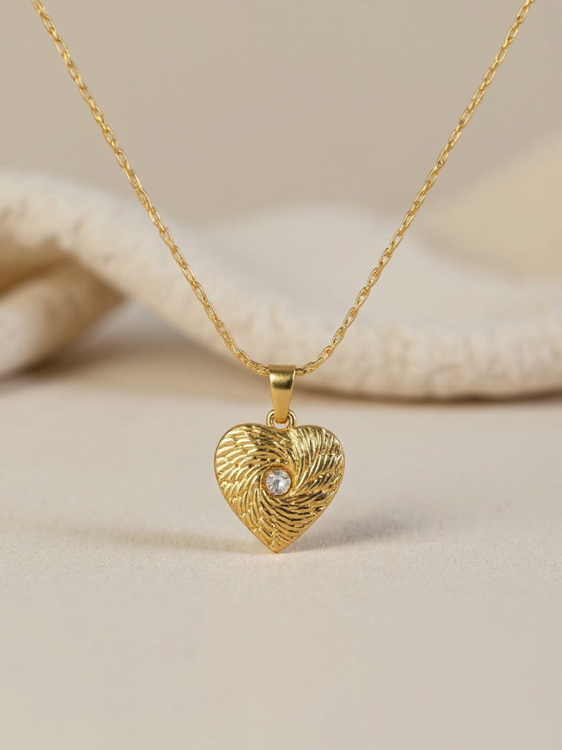 Titanium Steel gold Heart