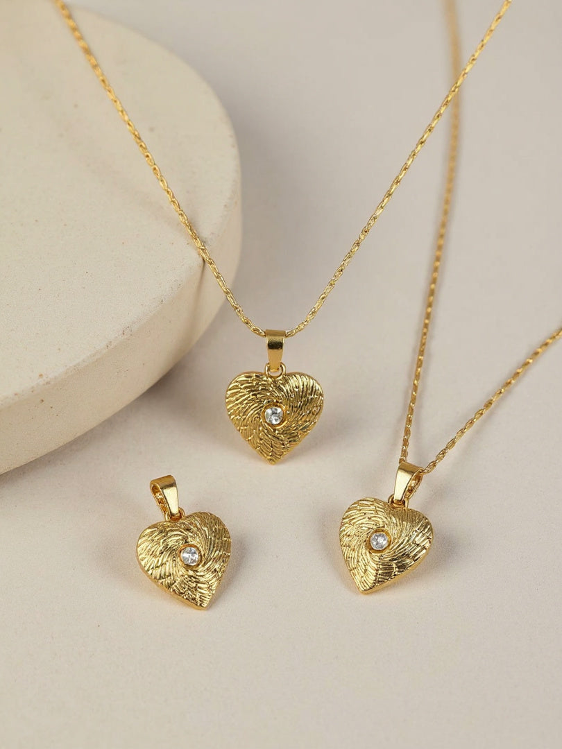 Titanium Steel gold Heart